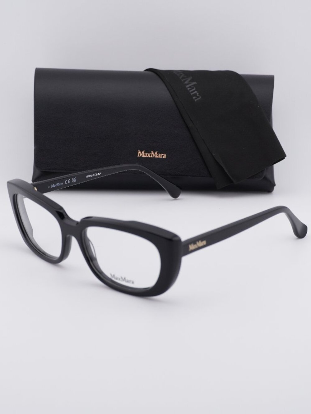 Max Mara MM5114 001 Cat Eye Eyeglasses - Shiny Black 54mm